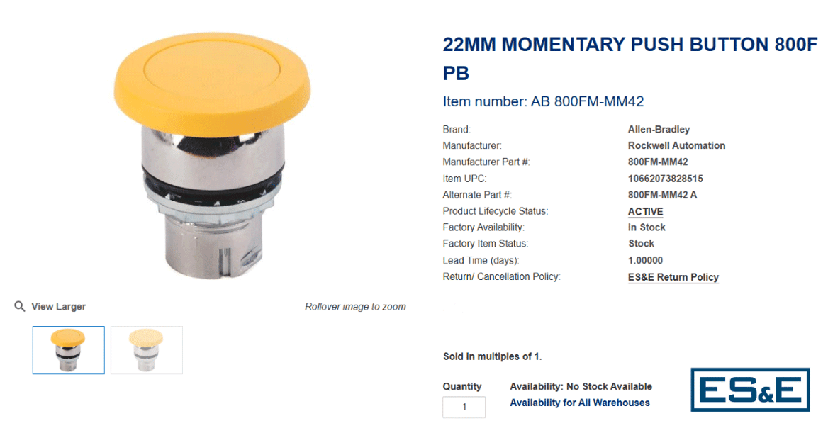 Example of ESE eCommerce Product Enhacements Listing Page