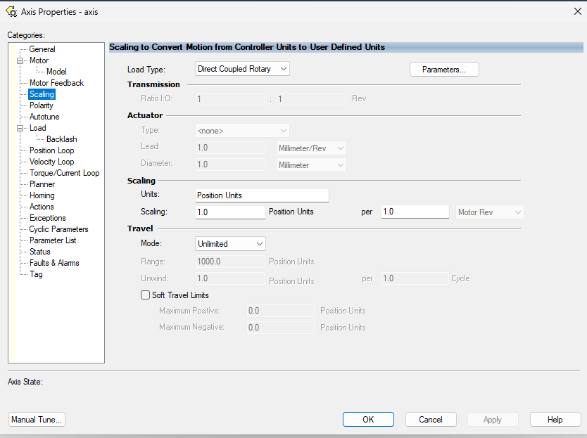 How to Scale an Axis in Studio 5000?
