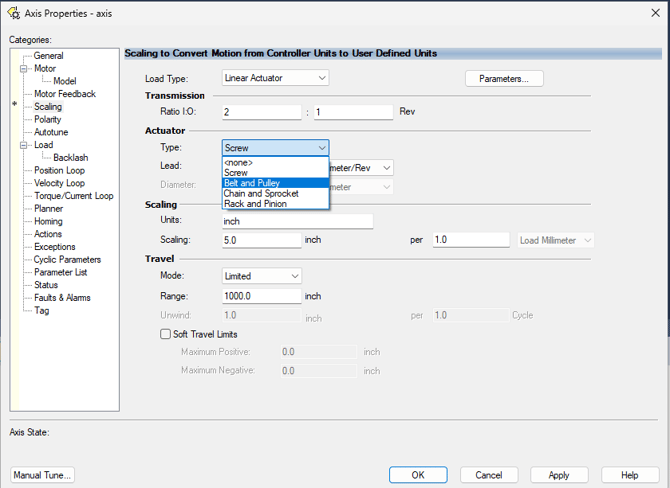 How to Scale an Axis in Studio 5000?