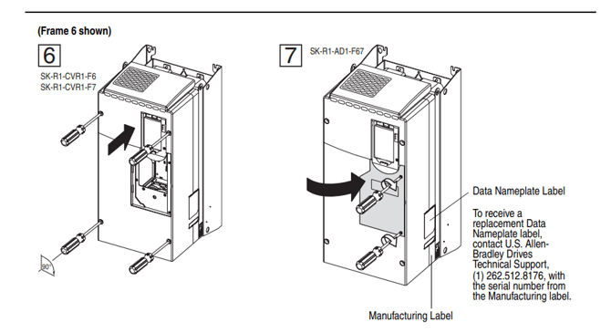 What is the part number for a PowerFlex 753/755 Frame 6 Main Cover and Access Cover