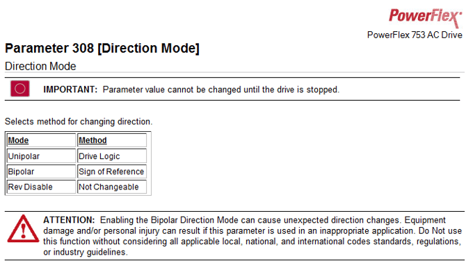 Why cannot I get the Manual "Reverse" to work on the HIM of a PowerFlex 753?