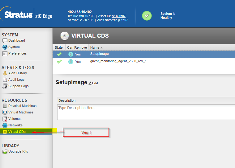 How to create Stratus Virtual image from an ISO image located on a window10 share.